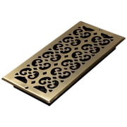 Decor Grates 6x14 Scroll Steel HVAC Wall/Ceiling Register Vent Cover, Adjustable Airflow Control, Antique Brass, 1 Pack