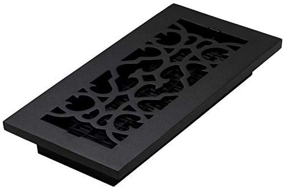 Victorian Black Cast Iron Floor Register, 4 x 10