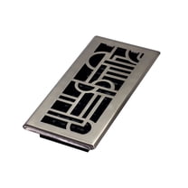 Decor Grates ADH410-NKL Art Deco Floor Register, 4x10 Inches, Brushed Nickel Finish