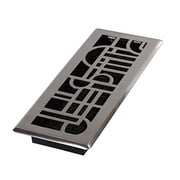 Decor Grates 4x12 Art Deco Floor Register Vent Cover, Adjustable Airflow Control, Brushed Nickel (ADH412-NKL)