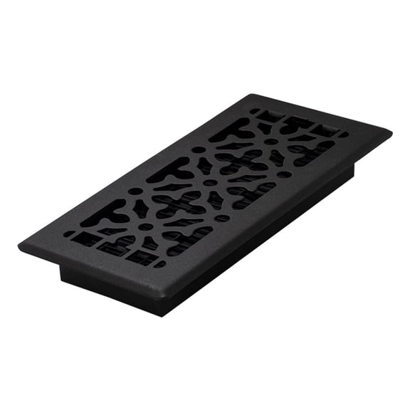 Decor Grates AGH410-BLK Gothic Floor Register, 4x10 Inches, Textured Black Finish