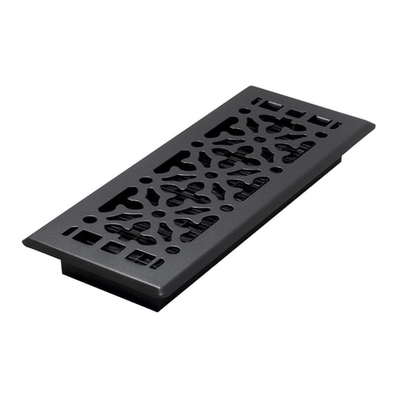 Decor Grates AGH412-BLK Gothic Floor Register, 4x12 Inches, Textured Black Finish
