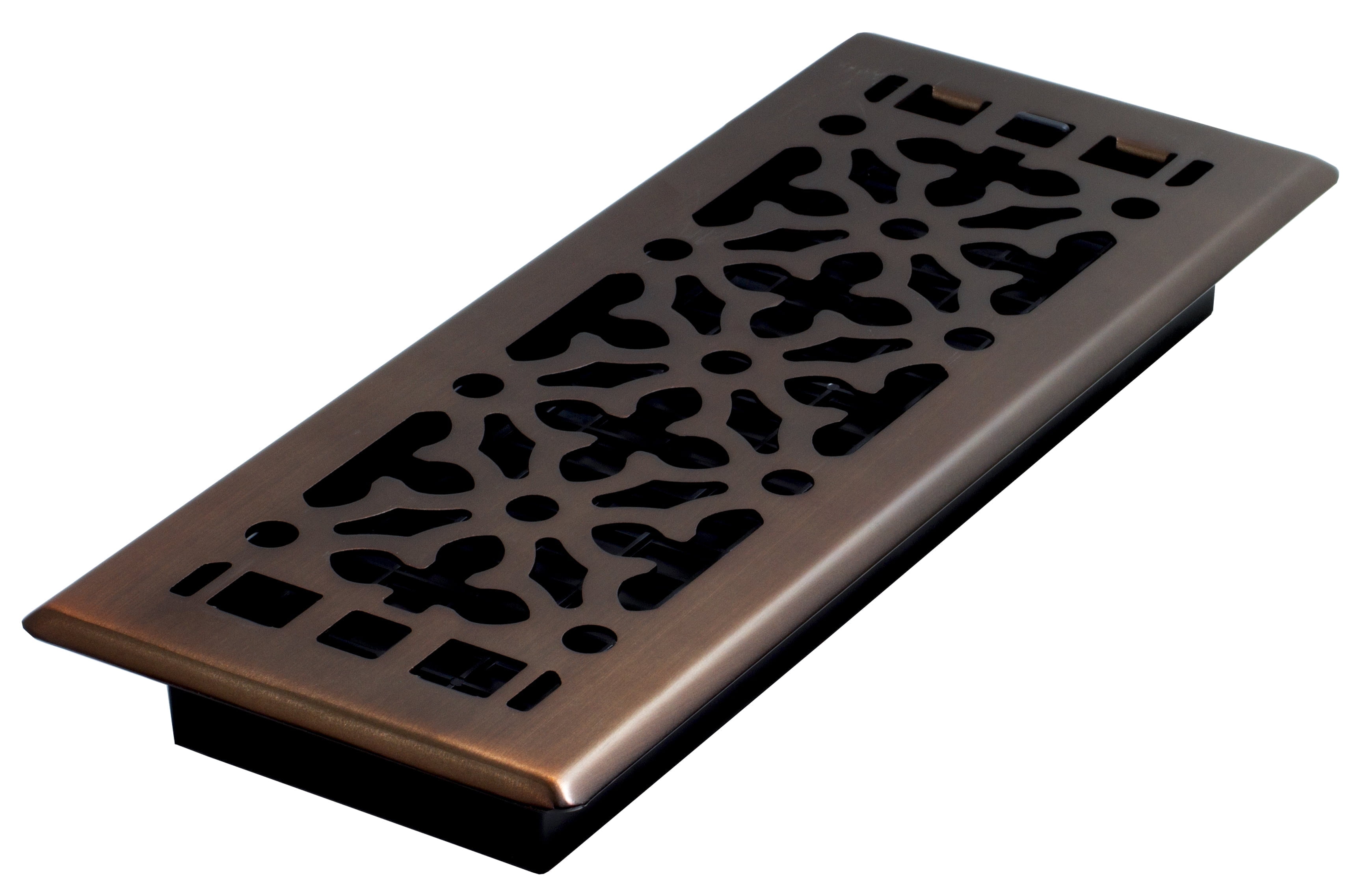 Gothic Bronze Steel 4" x 12" Floor Register with Polished Finish