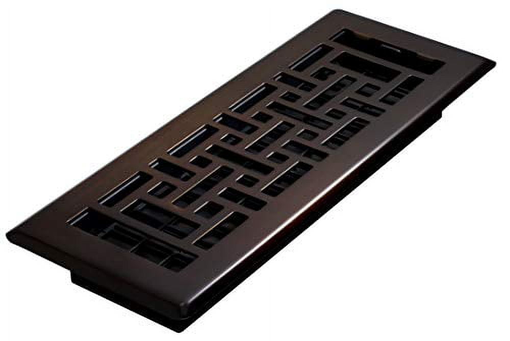 Rubbed Bronze 3x10 Inch Oriental Floor Register