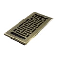 thumbnail image 1 of Decor Grates AJH410-A Oriental Floor Register, 4x10 Inches, Antique Brass Finish, 1 of 6