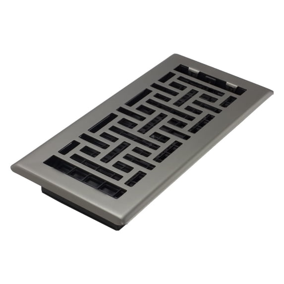 Decor Grates AJH410-GM Oriental Floor Register, 4x10 Inches, Gun Metal Finish