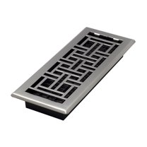 Decor Grates AJH412-NKL Oriental Floor Register, 4x12 Inches, Brushed Nickel Finish