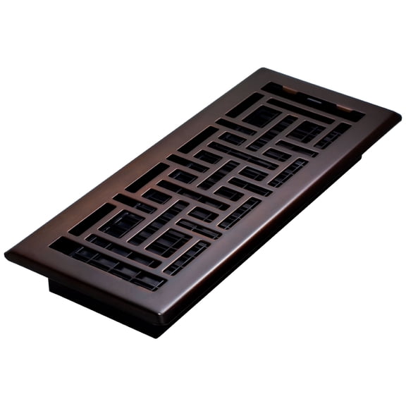 Decor Grates AJH412-RB Oriental Floor Register, 4x12 Inches, Rubbed Bronze Finish