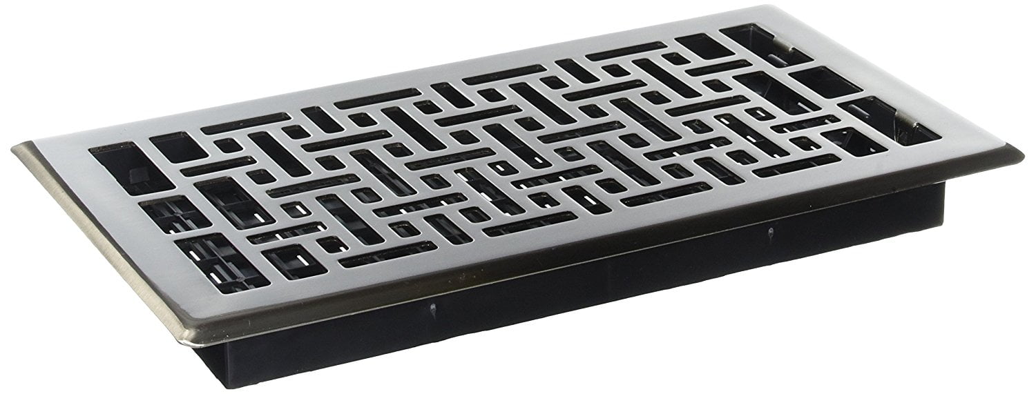 Brushed Nickel Oriental Design Steel Floor Register