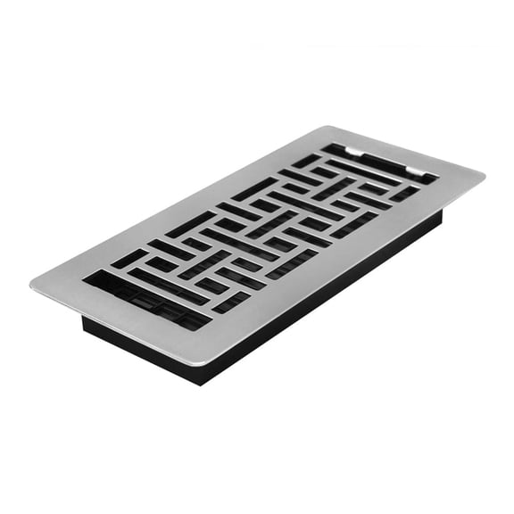 Decor Grates LAJH410-NKL Oriental Low Profile Floor Register, 4x10 Inches, Brushed Nickel Finish