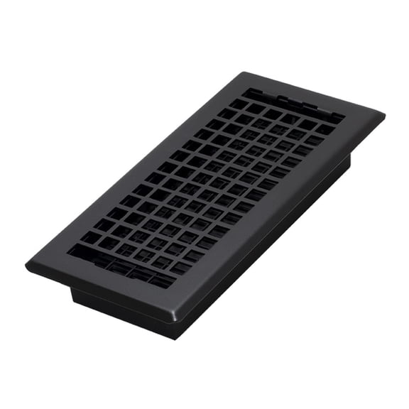 Decor Grates 4x10 Lattice Steel HVAC Floor Register Vent Cover, Adjustable Airflow Control, Textured Black, 1 Pack