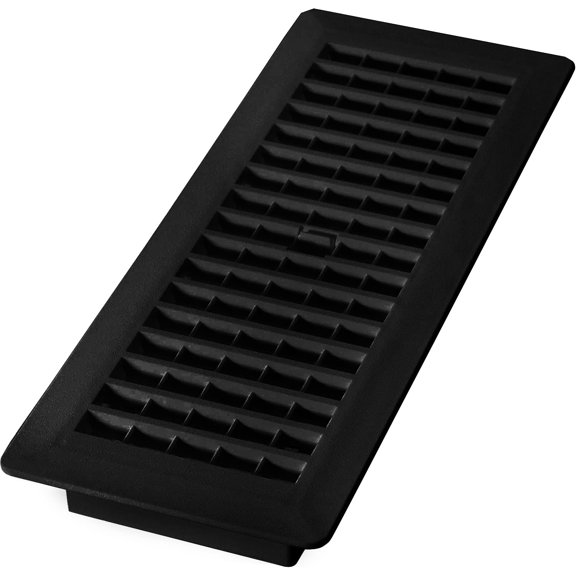 Decor Grates PL412-BLK Louvered Plastic Floor Register, 4x12 Inches, Black, 1 Pack