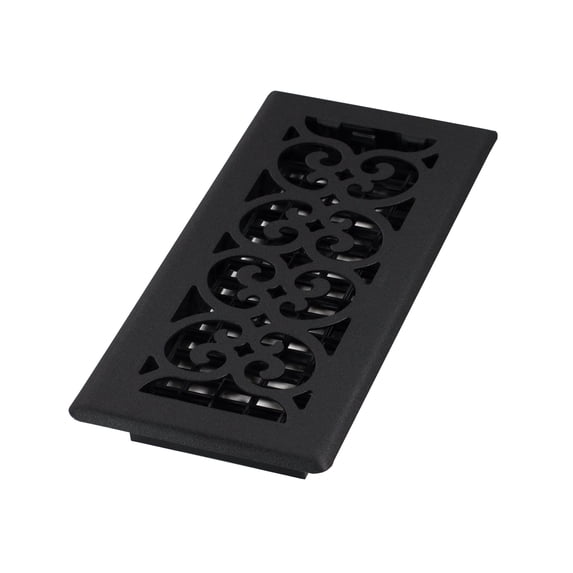 Decor Grates ST410 4" x10" Black Steel Floor Register