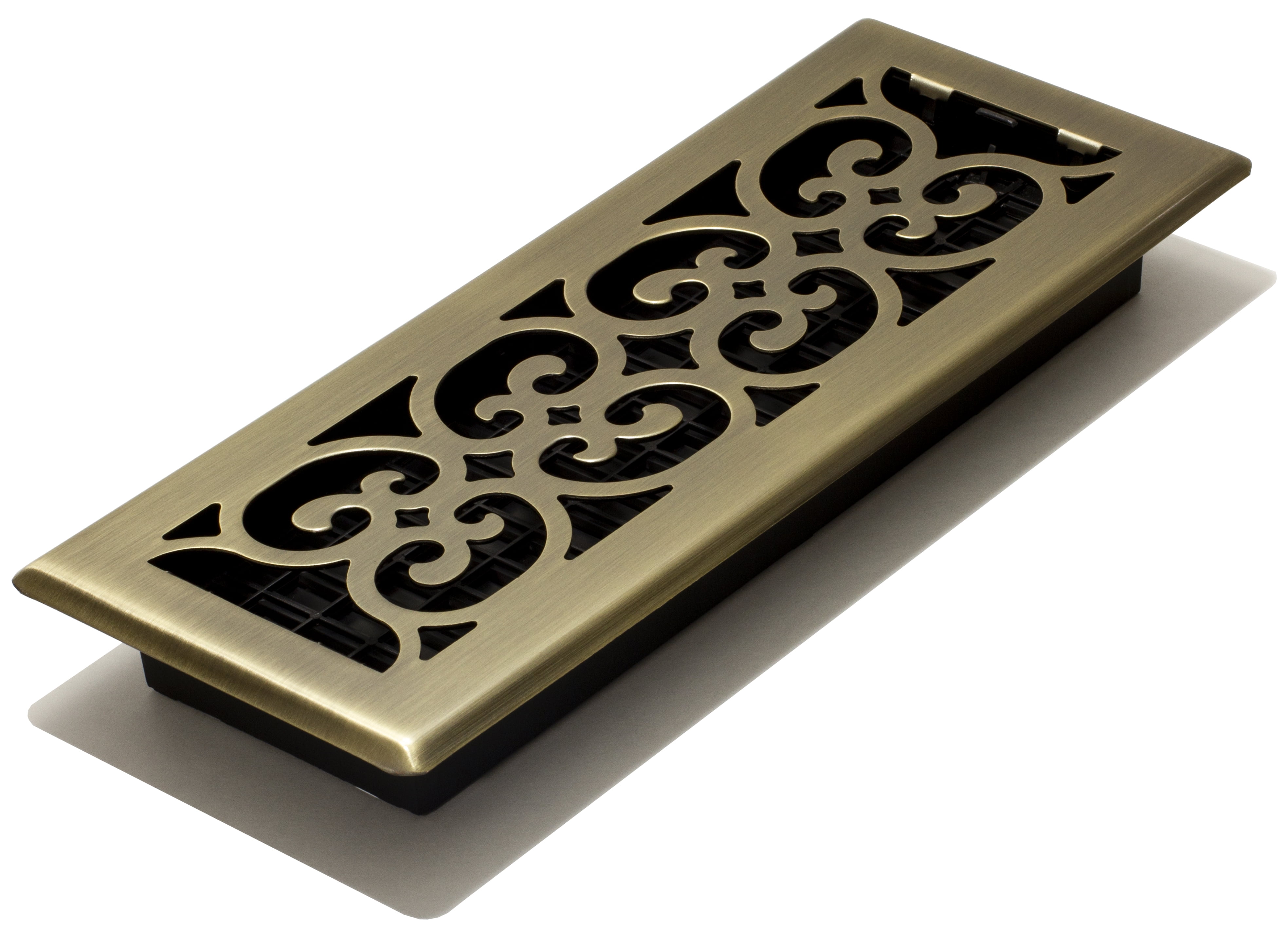 Antique Brass Decorative Steel Floor Register 4x12
