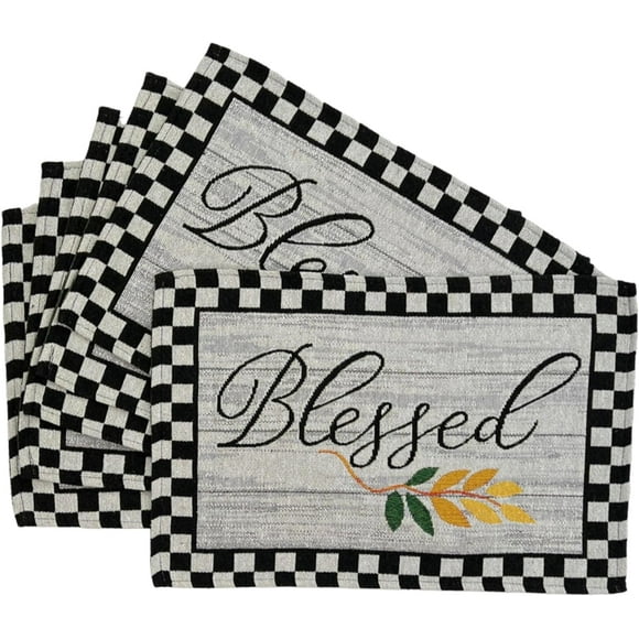Black And White Checkered Placemats