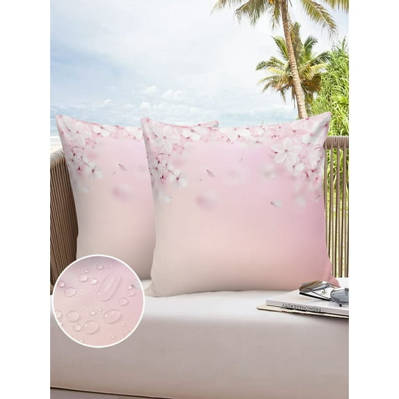Decor Home Covers Cushion Garden Case Cover Pillow Waterproof Pillowcase Blossoms Cherry Pk Blossom