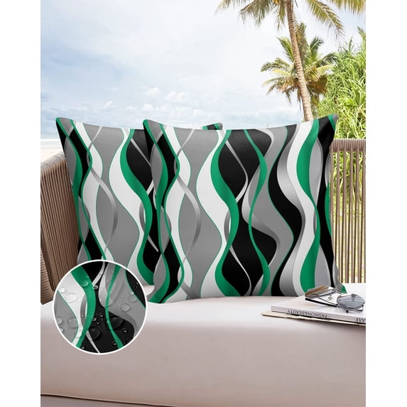 Decor Home Covers Cushion Garden Case Cover Pillow Waterproof Pillowcase Green Emerald Gradient Le