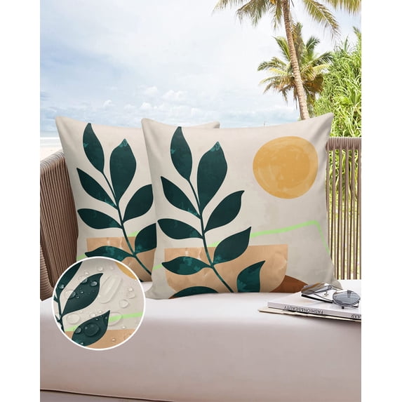 Decor Home Covers Cushion Garden Case Cover Pillow Waterproof Pillowcase Outdoor Leaves Palm Plant
