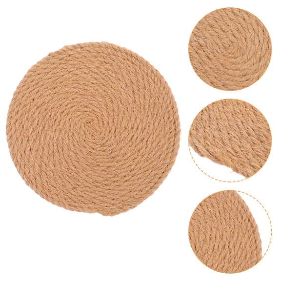 Decor Home Round Placemats Table Pads Japanese for Natural Anti-scalding Woven Coaster Linen Rope to Weave