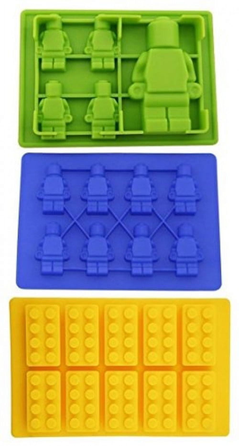 Lego Ice Cube Tray Candy Chocolate Jello Mold Hard Plastic w Lid Yellow