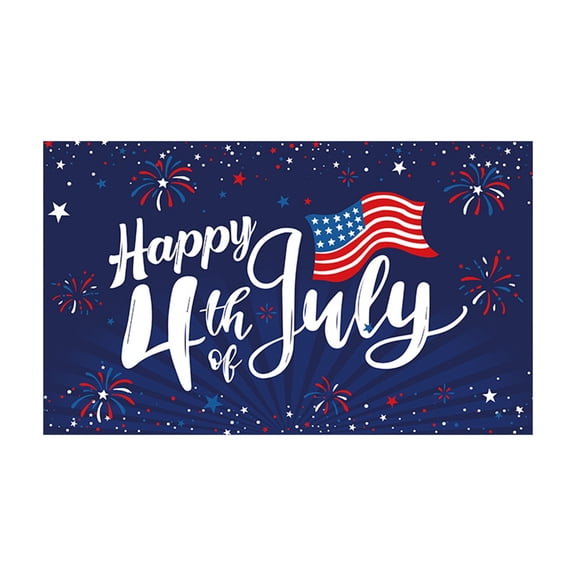 Decor, Independence Day Decorations, 72X40 In, Fabric Banner, American Flag, Party Backdrops, Red White Blue, 1 Pc