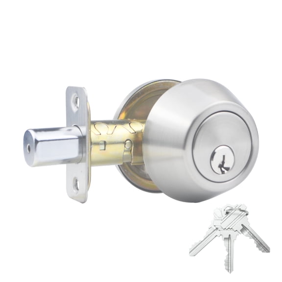 Decor Mo 1 Side Keyed Deadbolt Lock,Single Cylinder Dead Bolt, Satin Nickel, 1 Pack