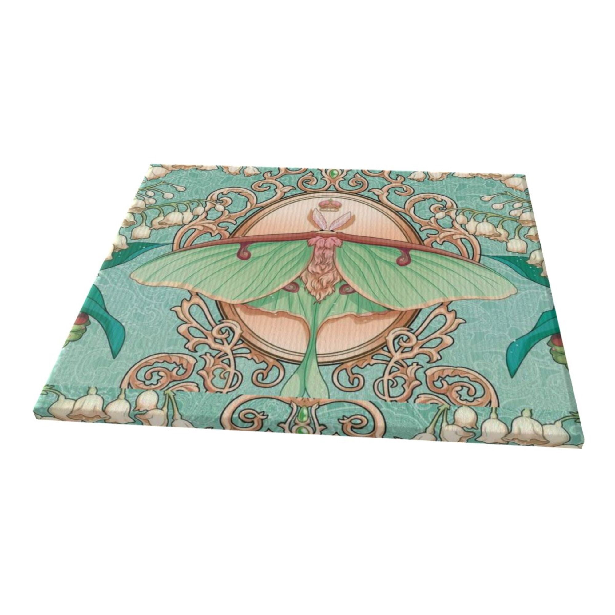 Decor Moon Moth Bell Flower Wall Decor Bathroom Canvas Painting Modern ...