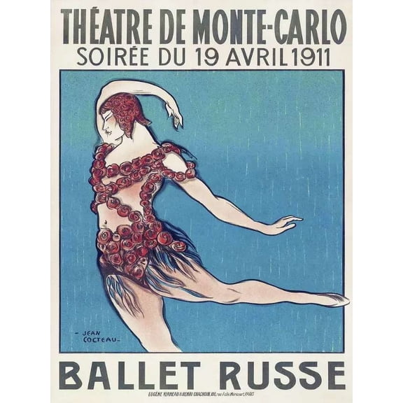Decor POSTER.Home room Art.Interior Design. Russian Ballet in french. 24 x 36 Inch Poster
