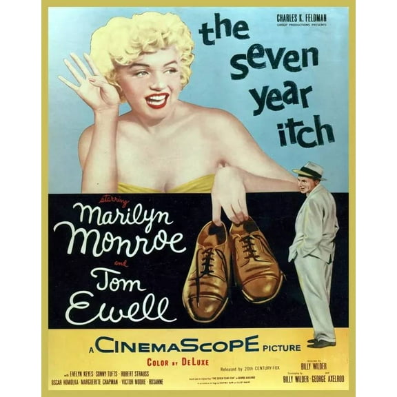 Decor POSTER.Office Home room Art Design.th Year Itch.Marilyn Monroe movie. 11 x 17 Inch Poster