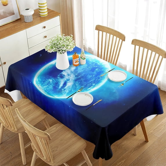 Decor Party Room Dining Kitchen Galaxy Tablecloth Rectangular for Decor Space Outer Mysterious Unive
