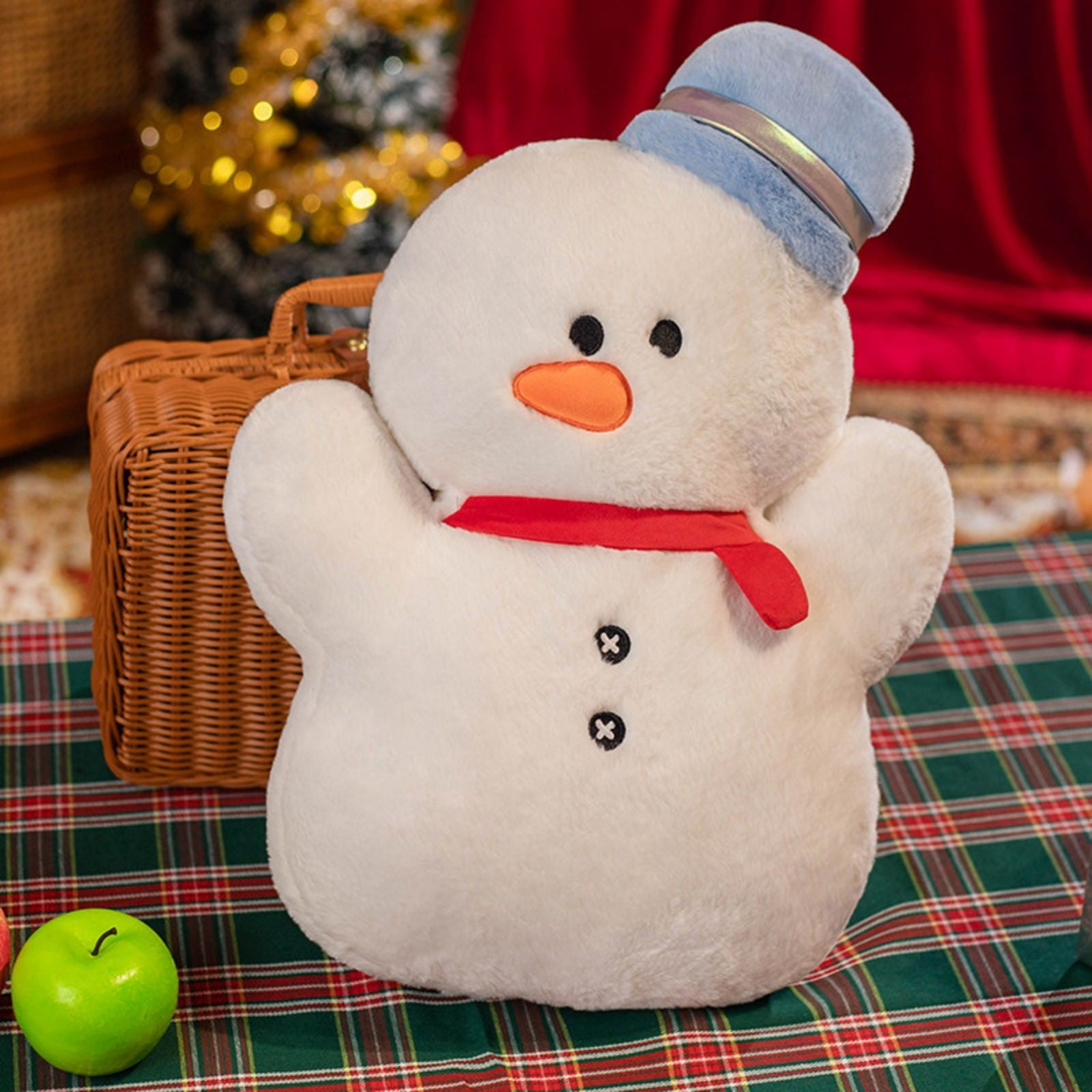 Decor Pillows Christmas Snowman Pillow Toy Soft Stuffed Doll For Kids Adorable Cuddle And Comforting Stuffed Animal Holiday For Girls And Children