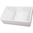 thumbnail image 1 of Decor Plumbing 31" Double Bowl Fireclay Farm Sink, 1-Hole, White, 1 of 1