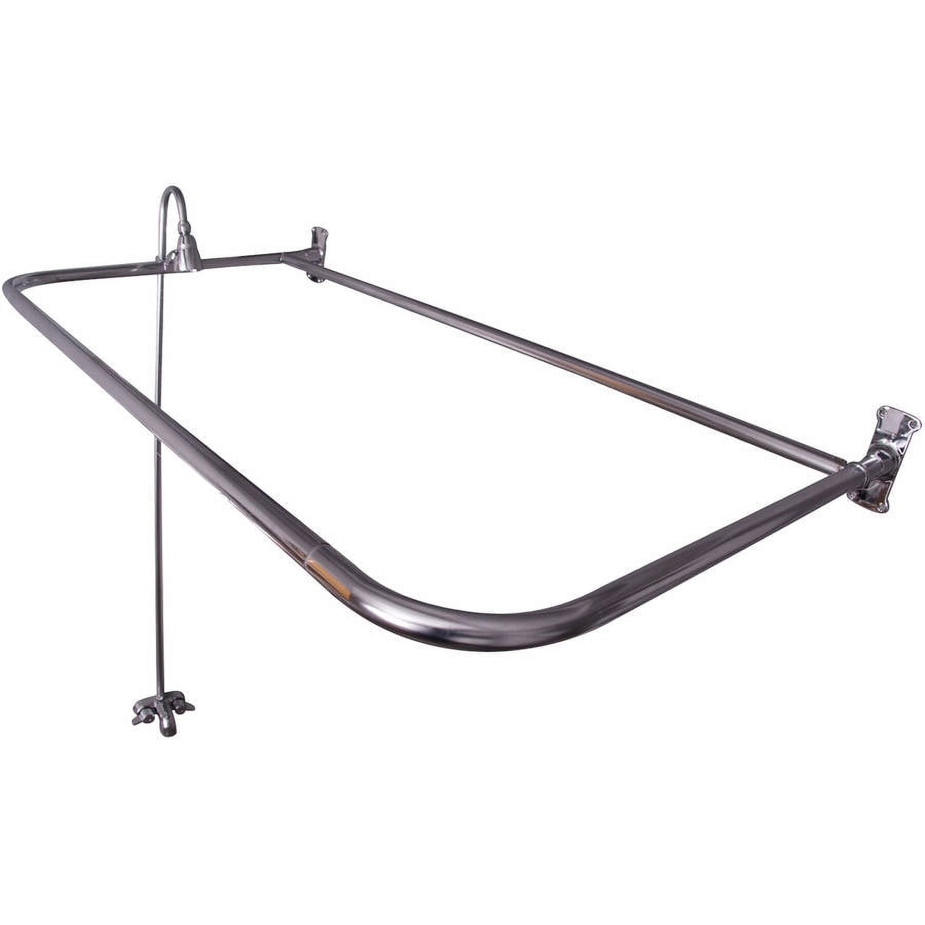 Decor Plumbing Tub/Shower Unit with 48" D Shaped Shower Rod, Polished
