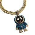 thumbnail image 1 of Decor Plus Luxury Large Brick Squad Eskimo Pendant  18 Iced Cuban Choker Chain Necklace, 1 of 6