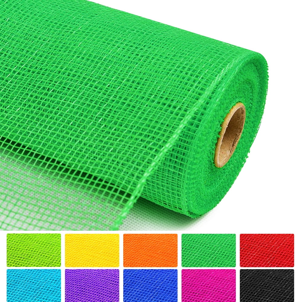 Decor Poly Mesh Ribbon, Solid/ Metallic Mesh Roll Floral Craft Wedding Party Decorative Ribbon Roll