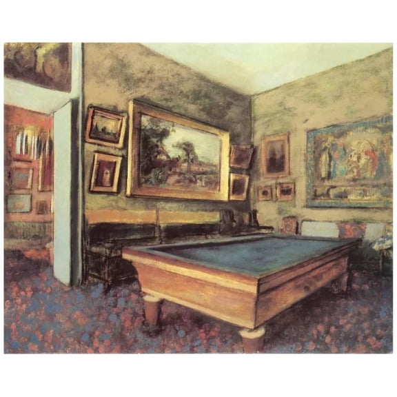 Decor Poster. Fine Graphic Art Design. Pool table in gallery room. Wall Art. 24 x 36 Inch Poster
