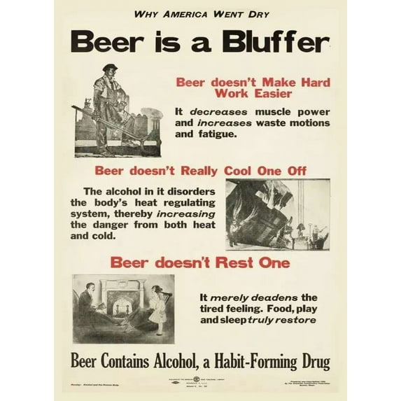 .Decor Poster.Room interior.Home Wall art.Anti-Alcohol ad.Beer is bluffer 16 x 24 Inch Poster