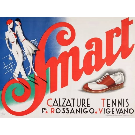 .Decor Poster.Room interior.Vintage home wall art.Smart tennis shoes.Retro 16 x 24 Inch Poster