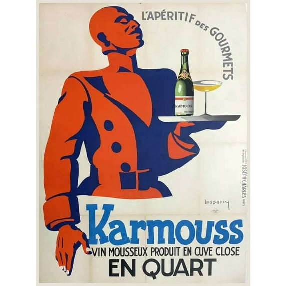 .Decor Poster.Room interior.Vintage wall art.Deco.Nouveau.French Bartender 16 x 24 Inch Poster