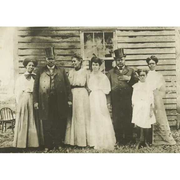 .Decor Poster.Room wall.Home design.Vintage photograph.Wealthy black family 11 x 17 Inch Poster