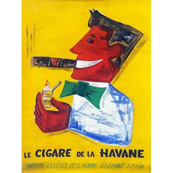 .Decor Poster.Room wall.Home vintage design.Pre-Castro Cuban cigar.French 11 x 17 Inch Poster