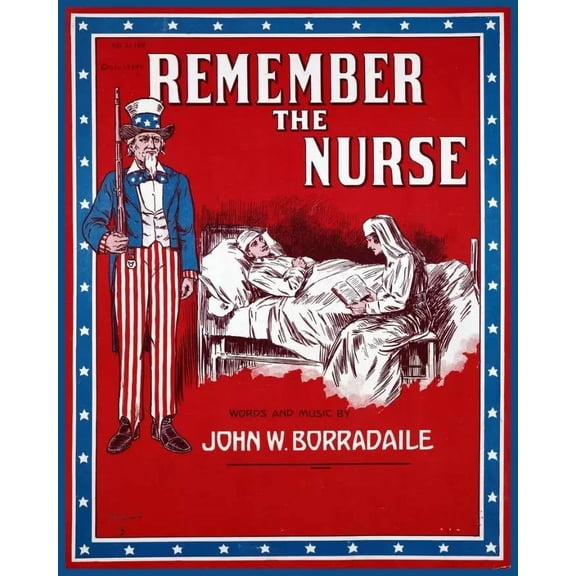 .Decor Poster.Room wall.Home vintage design.Remember a Nurse.Uncle Sam art 11 x 17 Inch Poster