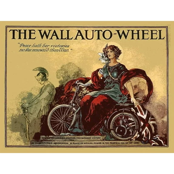 .Decor Poster.Room wall.Vintage Interior design.Early Victorian motorcycle 11 x 17 Inch Poster