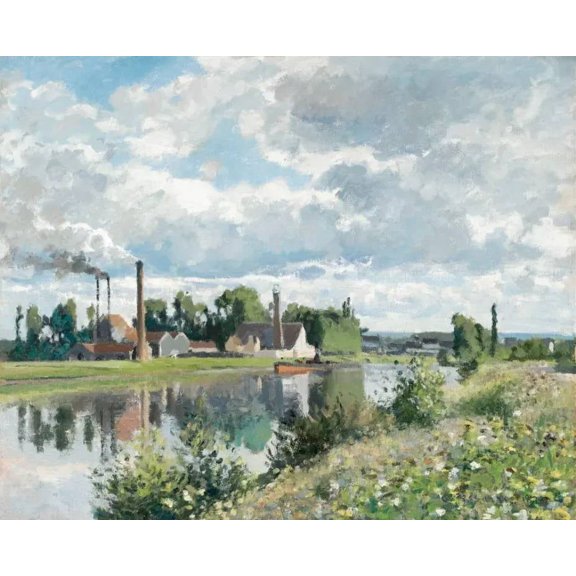 .Decor Poster.Room wall art design.Camille Pissarro painting.The River Oise 11 x 17 Inch Poster