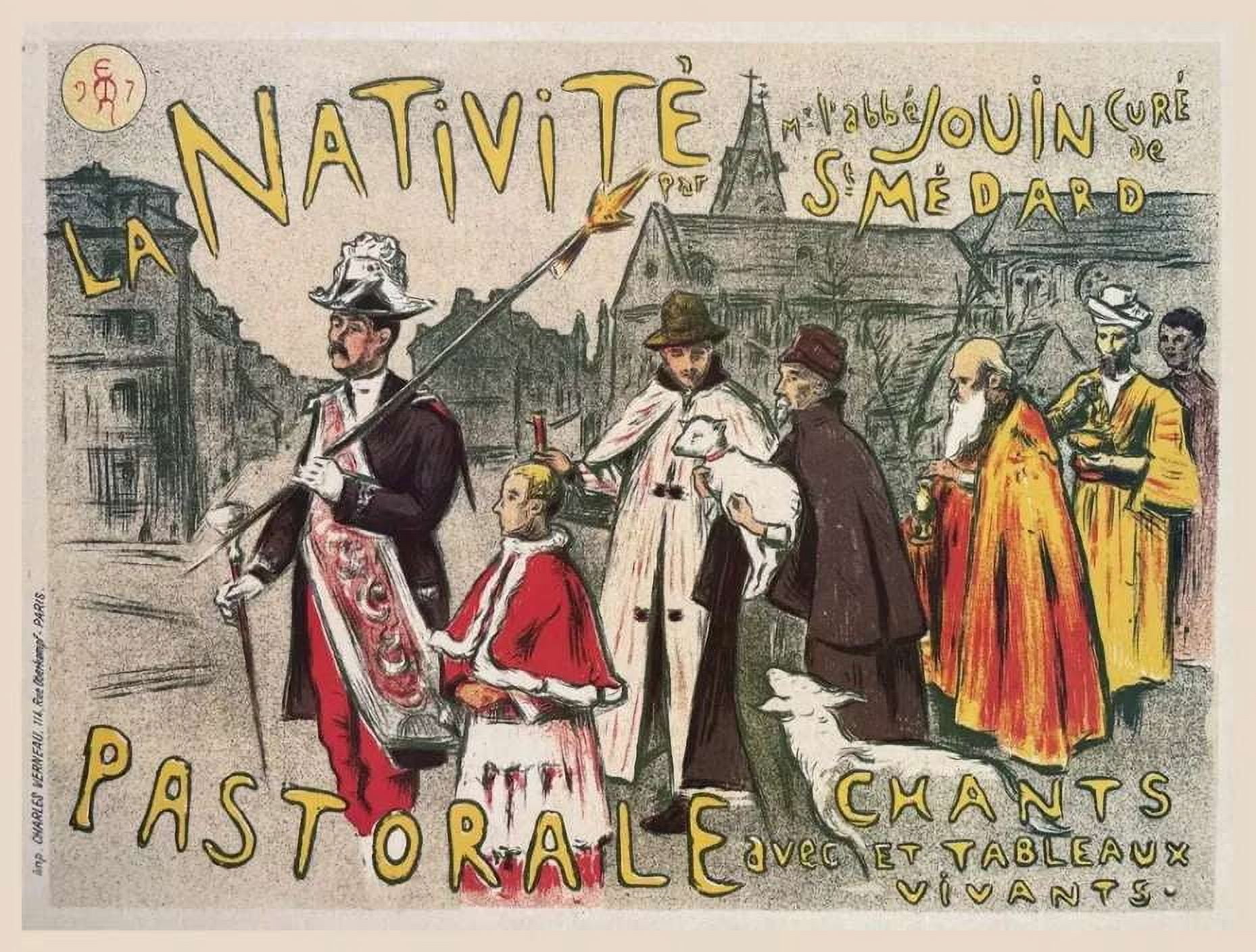 .Decor Poster.Room wall interior art design.French Nativity procession ...
