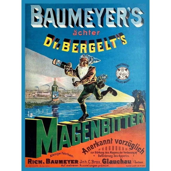 .Decor Poster.Vintage Room interior.Home Wall art.Dr.Bergelt's wine.Bar 11 x 17 Inch Poster