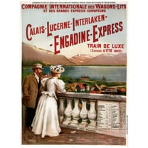 Decor Railroad Poster. Train de luxe. Fine Travel Graphic Art Design. 11 x 17 Inch Poster