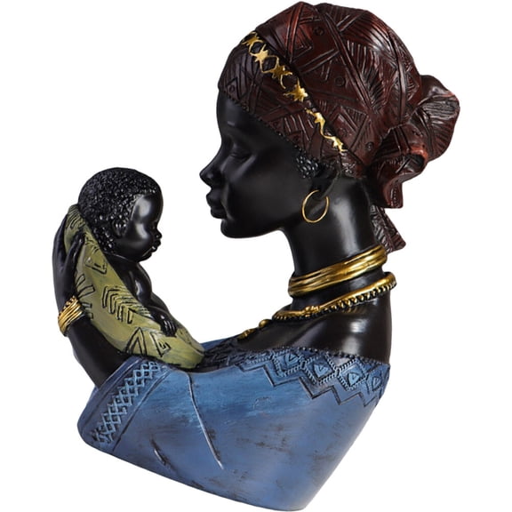 African Black Resin Sculpture Figurine Decorative Ornament for Home Decor, Crafts Display, and Unique Art Collectibles
