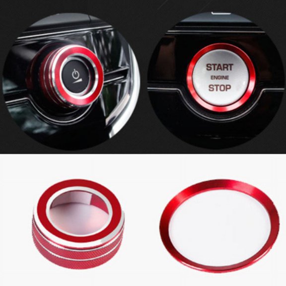Decor Ring Trim Non-fade Non-rust Set 2pcs For XF XFL F-PACE Replacement Button Decorative For Jaguar XE XEL Start