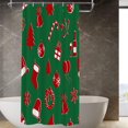 thumbnail image 1 of Decor Shower Curtain,Christmas On Green Polyester Shower Curtain for Shower Stall Bathroom Waterproof with 6 Hooks 36x72 Inch, 1 of 6